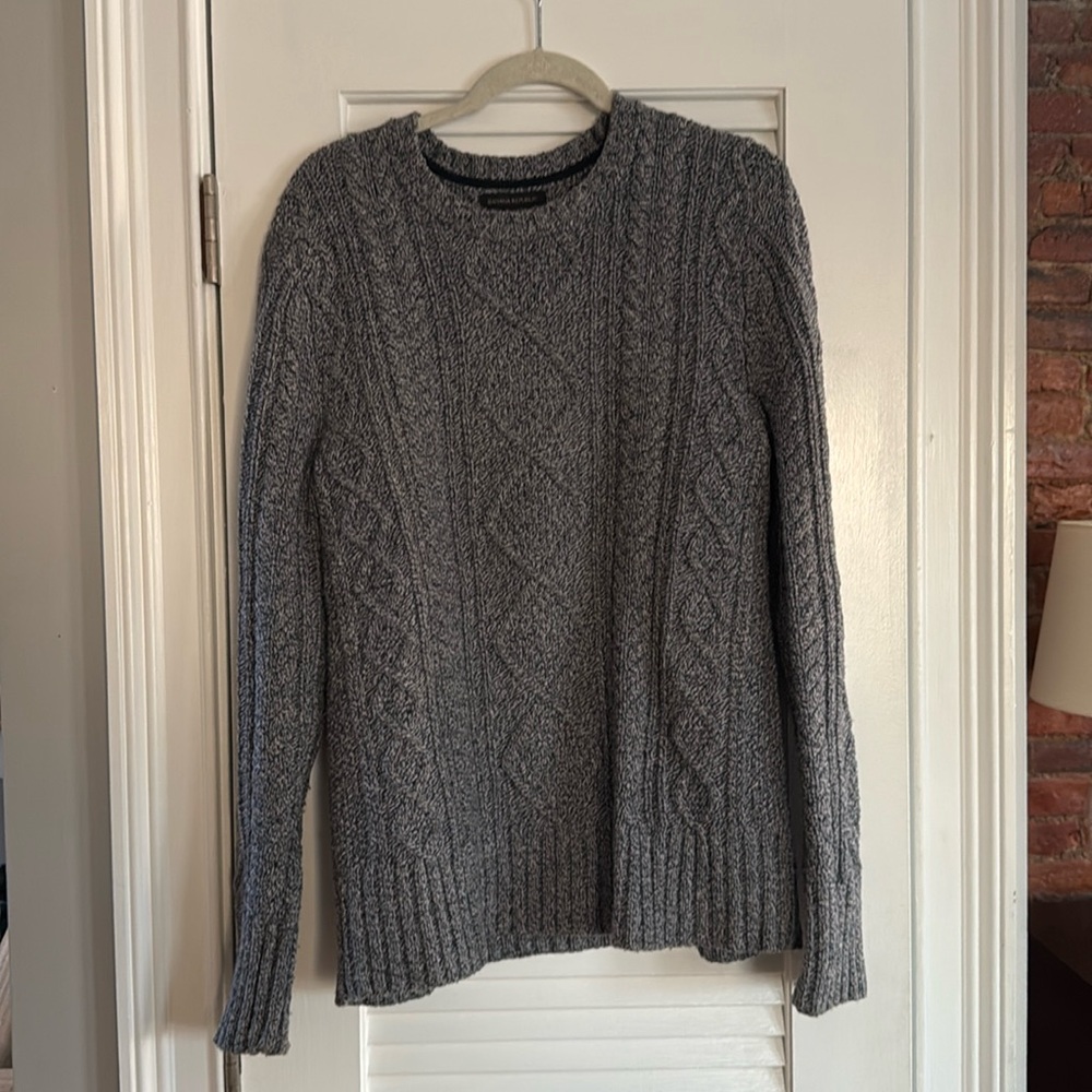 Banana Republic Men’s Cable Knit Sweater in Blue-Gray